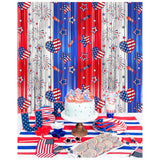 Red White Blue Foil Fringe Curtains Set for Patriotic Party Backdrop Decor