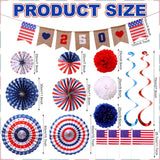 250th Anniversary Patriotic Decorations Set with Banner Fans and Party Decor