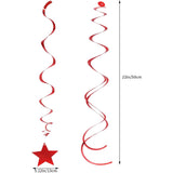 30 Piece Red White Blue Star Swirl Garland for Patriotic Party Decor