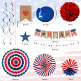 26 Piece Patriotic Decorations Set with Love USA Banner and Fans