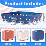 100 Pack Patriotic Paper Food Trays Disposable Serving Plates Bulk