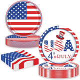 60 Piece Patriotic Plates and Napkins Set for Party Tableware