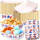 36 Piece Patriotic Paper Food Trays and Snack Boats for Party
