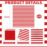 50 Count American Flag Paper Napkins Red White Blue Cocktail Set