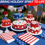50 Count American Flag Paper Napkins Red White Blue Cocktail Set