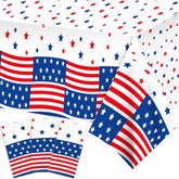 3 Pack Patriotic Plastic Tablecloths Red White Blue Party Covers