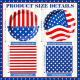 96 Piece Patriotic Tableware Set Plates and Napkins for 48 Guests