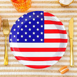 50 Pack Patriotic Paper Plates 7 Inch American Flag Party Plates