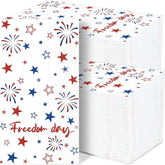 100 Pack Patriotic Star Paper Napkins Guest Towel Disposable Set