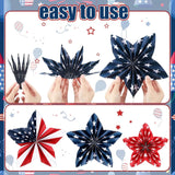 12 Piece Patriotic Paper Fan Decorations Red White Blue Hanging Set