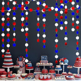 40 FT Patriotic Circle Dots Hanging Garland Red White Blue Décor