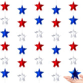 4 Pack 3D Patriotic Star Garland 32.8 FT Red White Blue Hanging Décor