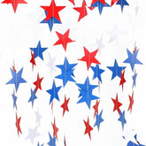 8 Pack Patriotic Star Streamers Banner Red White Blue Hanging Garland