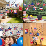8 Piece Patriotic Star Hanging Garland Red White Blue Party Décor