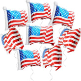 8 Pack American Flag Foil Balloons Patriotic Helium Party Décor