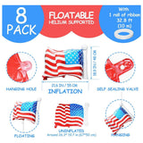 8 Pack American Flag Foil Balloons Patriotic Helium Party Décor
