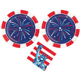 Lady Liberty Party Supplies Set for 16 Guests Plates Napkins Patriotic