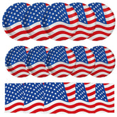 Patriotic Plates and Napkins Set American Flag Tableware Serves 50