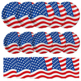 Patriotic Plates and Napkins Set American Flag Tableware Serves 50