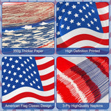 Patriotic Plates and Napkins Set American Flag Tableware Serves 50