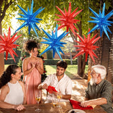 22 Inch Patriotic Explosion Star Foil Balloons Red Blue Party Decor