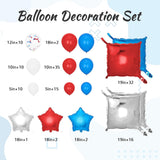 187 Pcs Patriotic Balloon Arch Kit Red White Blue Foil Backdrop