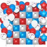 187 Pcs Patriotic Balloon Arch Kit Red White Blue Foil Backdrop