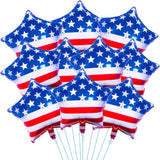 10 Pcs American Flag Star Foil Balloons 18 Inch Patriotic Party Décor