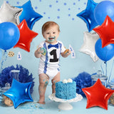 10 Pcs Star Foil Balloons 18 Inch Red Blue Silver Party Décor