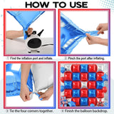 25 Pcs Red Blue Silver Square Foil Balloons Backdrop Wall Décor