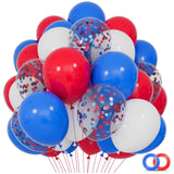 68 Pack Red White Blue Latex Balloons 12 Inch Confetti Party Décor