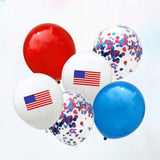 25 Pcs Patriotic Latex Confetti Balloons 4th of July Party Decor