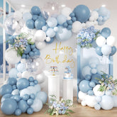 141 Pcs Dusty Blue Balloon Arch Kit Pastel Blue Garland Decor