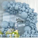 114 Pcs Dusty Blue Balloon Arch Kit Retro Pale Aqua Garland Decor