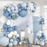 152 Pcs Dusty Blue Balloon Arch Kit Pearl Pastel Blue Garland Decor