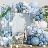 146 Pcs Dusty Blue Balloon Arch Kit Light Blue White Garland Decor