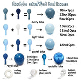 Dusty Blue Double Stuffed Balloon Arch Kit Blueberry Garland Decor