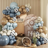 Cowboy Dusty Blue Balloon Arch Kit Light Blue Brown White Western Party Decor