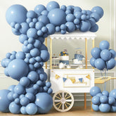 150 Pcs Dusty Blue Balloon Arch Kit Slate Blue Boho Baby Shower Party Decor