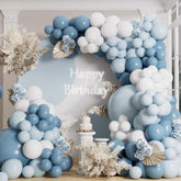 Blue Balloon Arch Kit 155 Pcs Dusty Macaron Blue White Party Decor Set