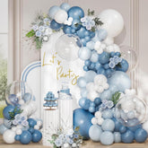 Dusty Blue Balloon Arch Kit 113 Pcs Haze Blue Sand White Party Decor Set