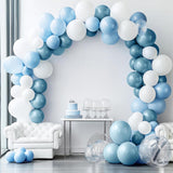 Dusty Blue White Balloon Arch Kit 111 Pcs Latex Balloons Party Decor Set