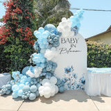 Dusty Blue White Balloon Arch Kit Slate Blue Ivory Party Decor Set Pieces