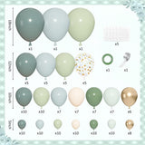 Dusty Blue Sage Green Balloon Arch Kit 152 Pcs Jungle Safari Party Decor