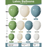 Dusty Blue Sage Green Balloon Arch Kit 143 Pcs Jungle Safari Party Decor