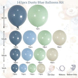 Dusty Blue Green Balloon Arch Kit 145 Pcs Ocean Theme Baby Shower Decor