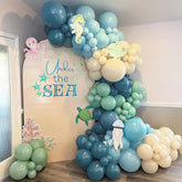 Dusty Blue Green Balloon Arch Kit 145 Pcs Ocean Theme Baby Shower Decor