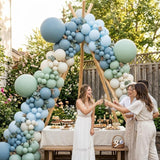 Dusty Blue Green Balloon Arch Kit 145 Pcs Ocean Theme Baby Shower Decor