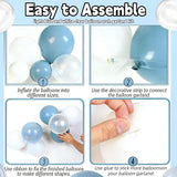 Dusty Blue Balloon Arch Kit 138 Pcs Light Blue White Party Decor Set Pieces