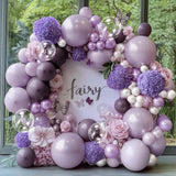 Purple White Balloon Arch Kit Lilac Pearl Double Stuffed Party Decor Set